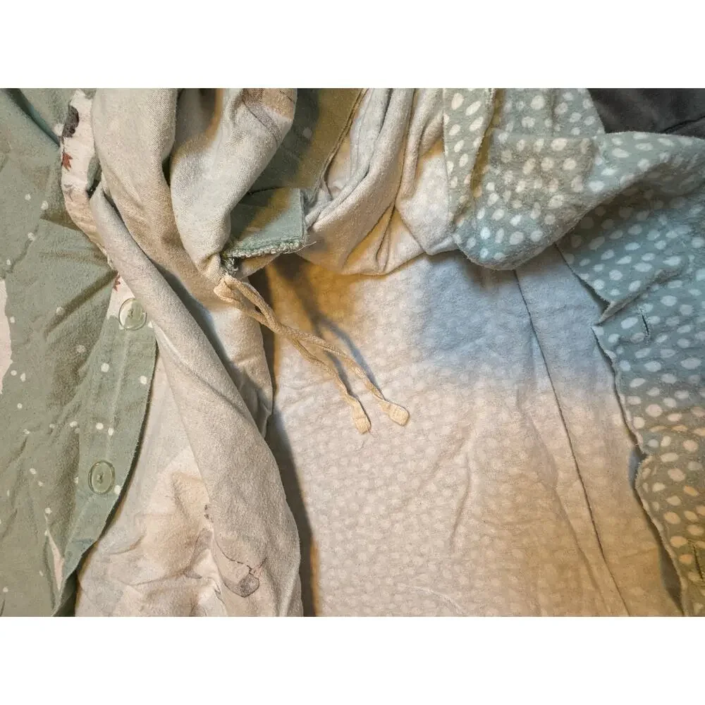 True North Playful Holiday Winter Penguins Mint Green Cotton Flannel Duvet Set